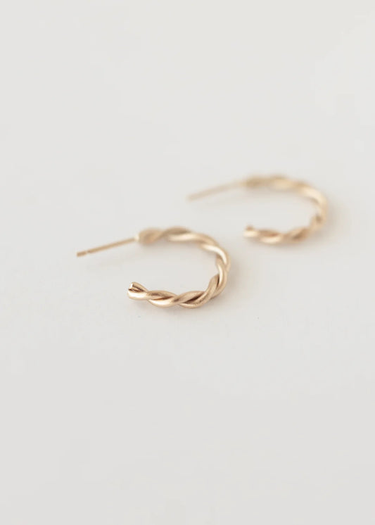 ARGENT MINI TWISTED HOOPS GOLD