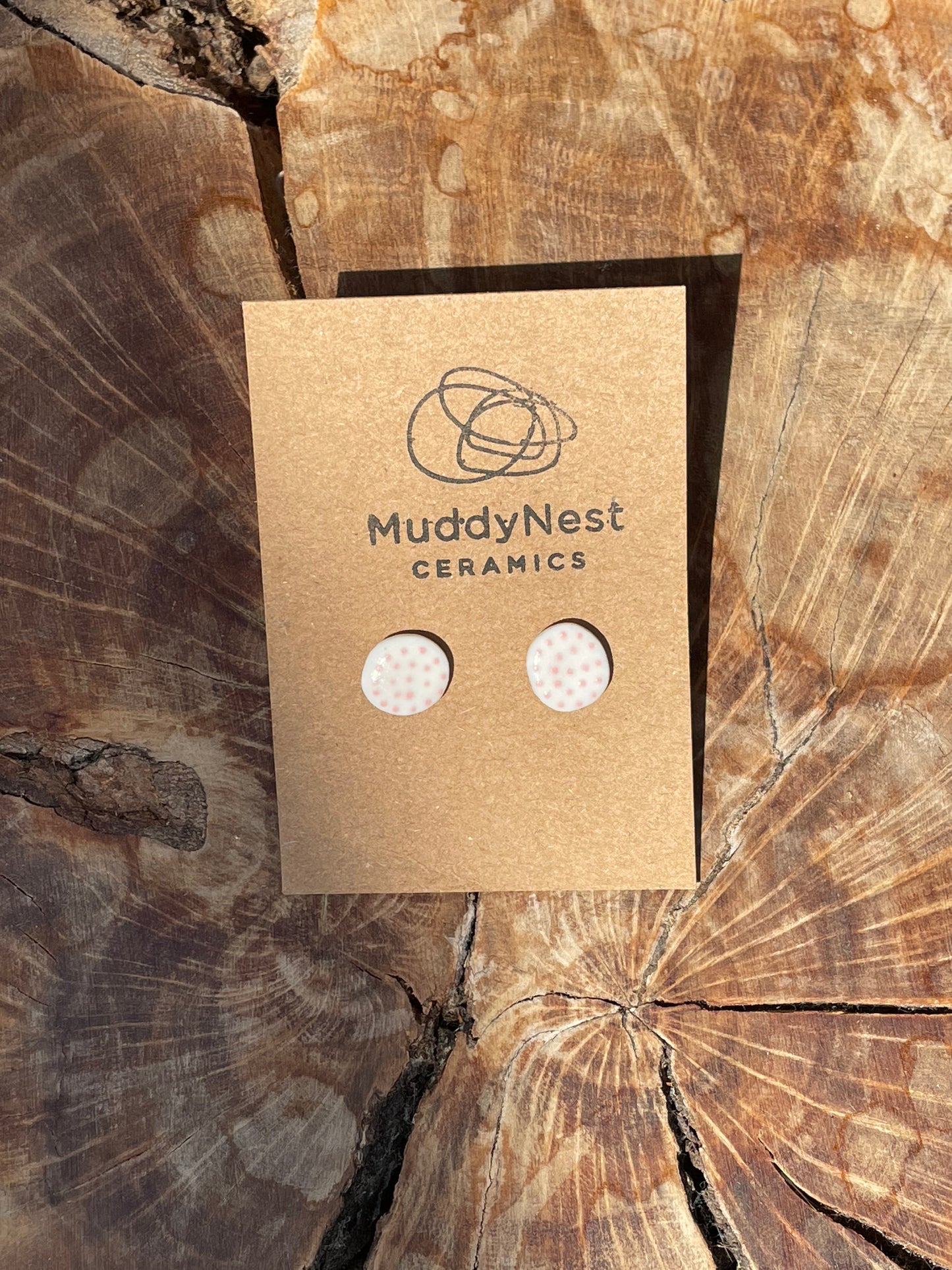 Pink Dot Earrings by Muddy Nest