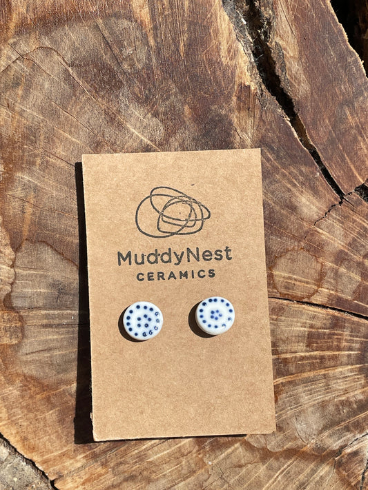 Muddy Nest Blue Dot Earrings