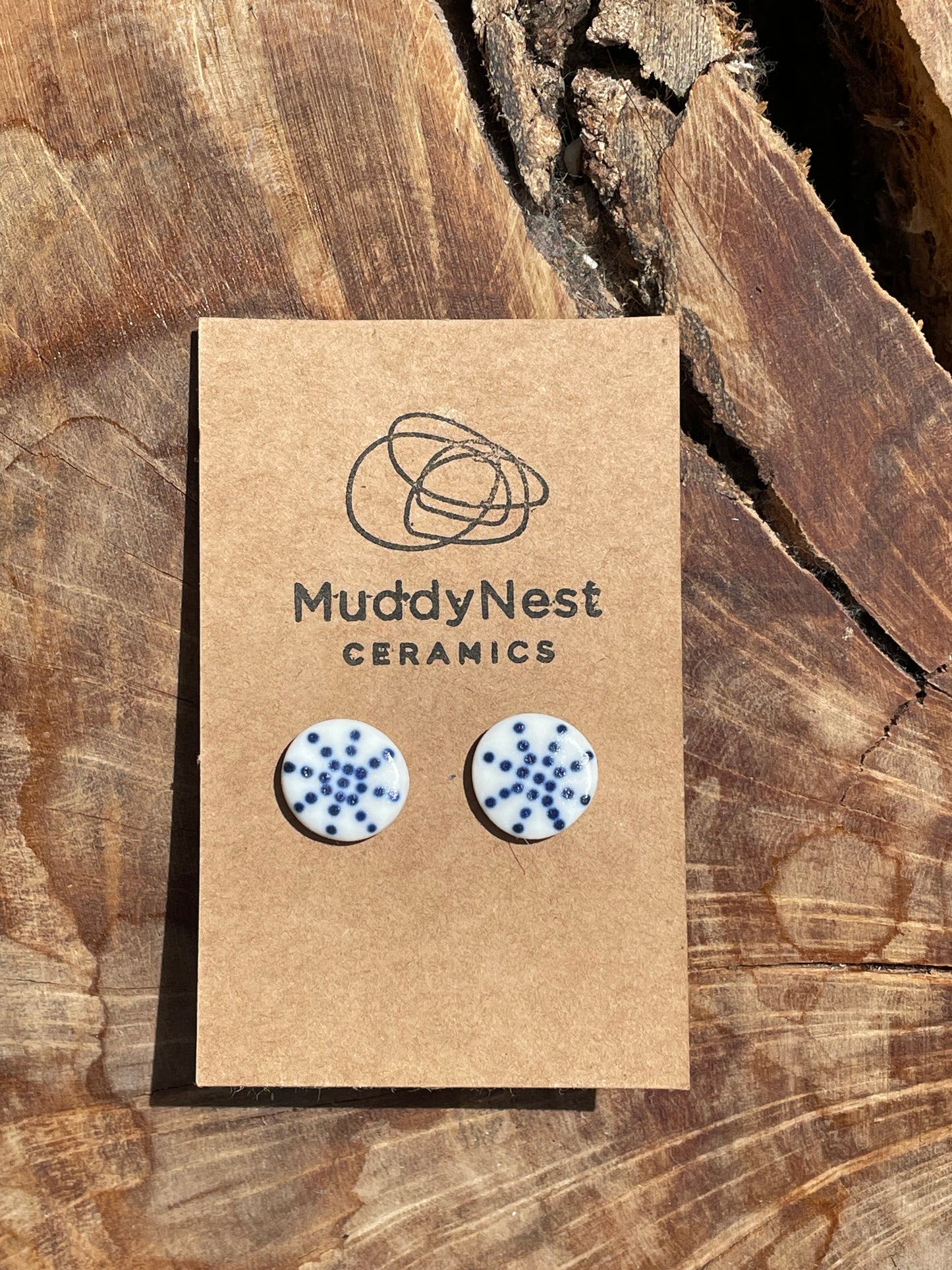 Muddy Nest Blue Dot Earrings