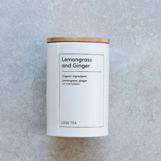 Love Tea Ceramic Canister - Lemon Grass and Ginger