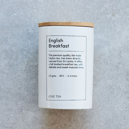 Love Tea Ceramic Canister English Breakfast
